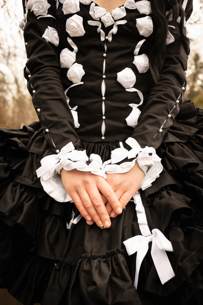 détails haut robe gothic lolita