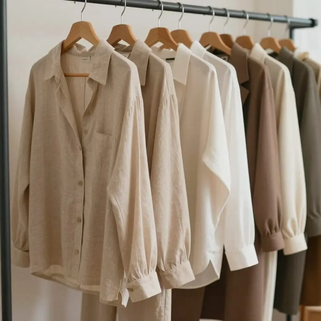 Collection de hauts essentiels faits main en atelier couture
