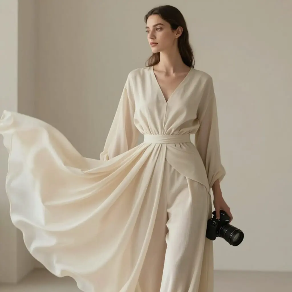 Vêtement sur mesure unique porté dans un style couture élégant