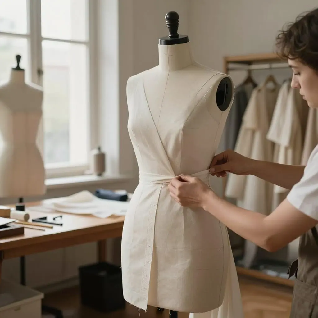 Création d’un vêtement sur mesure en atelier artisanal